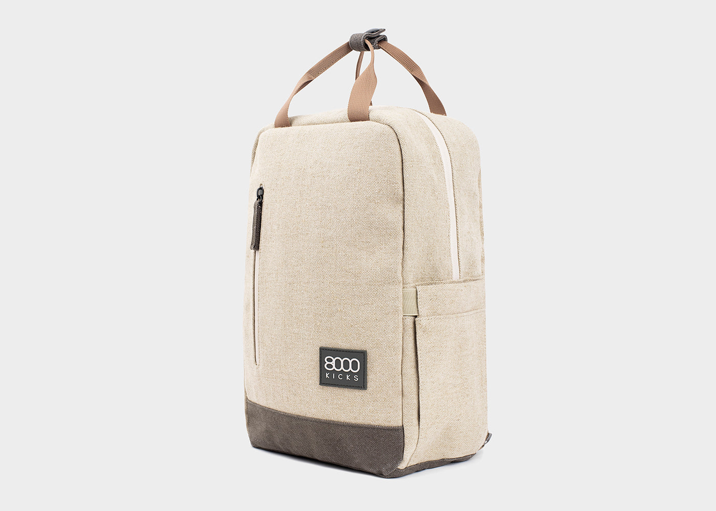 Lille Hamp Backpack i Beige and Grøn