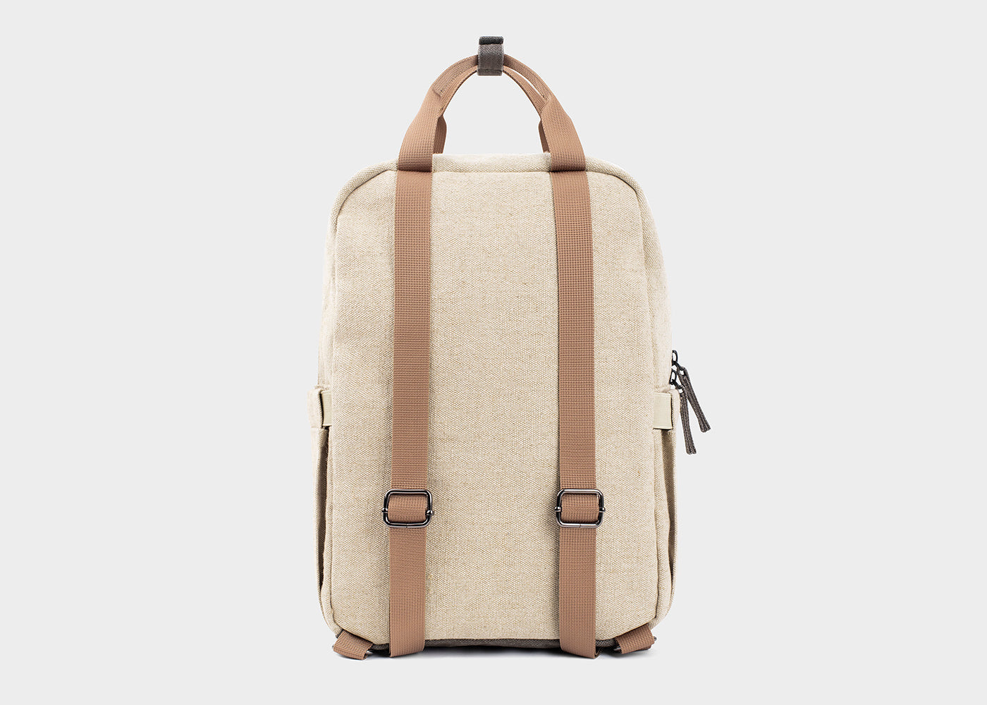 Lille Hamp Backpack i Beige and Grøn