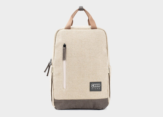 Lille Hamp Backpack i Beige and Grøn