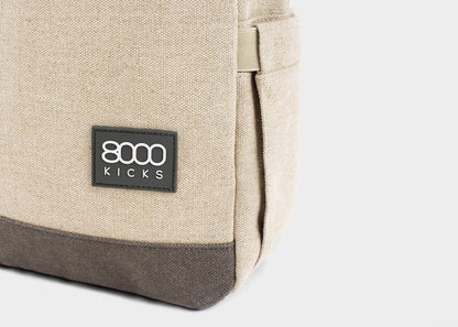 Lille Hamp Backpack i Beige and Grøn