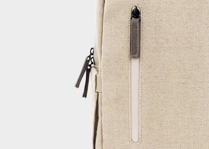 Lille Hamp Backpack i Beige and Grøn