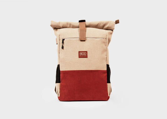 Daypack i Beige og Rød