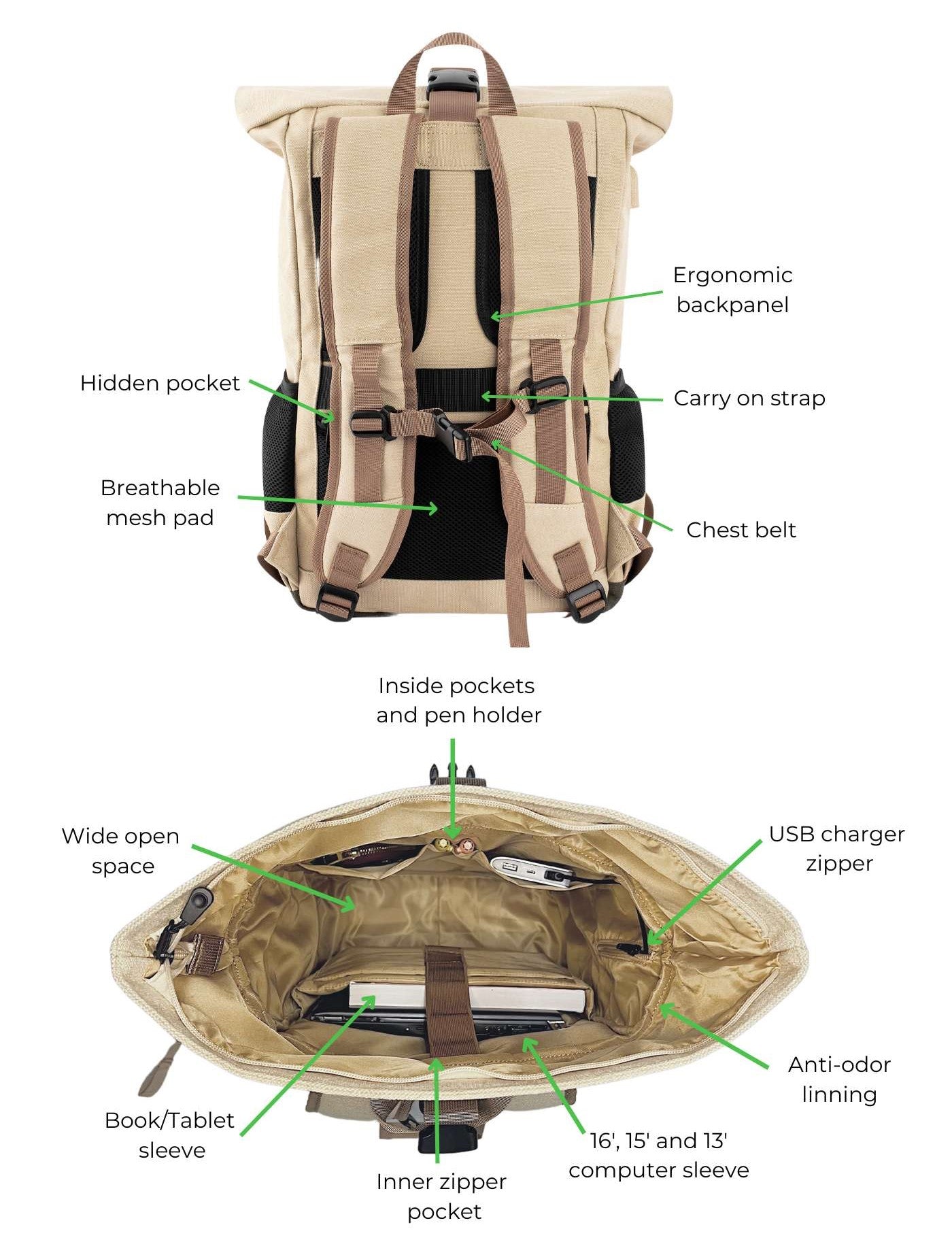 Daypack i Sort